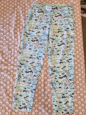 Talbots Weekend Chino Pants Beach Print